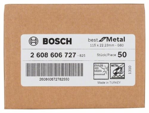 BOSCH Fiber köszörűkorong R574, Best for Metal D = 115 mm; G = 60 2608606727