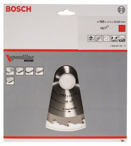 BOSCH fűrészlap Speedline Wood 165 x 30 x 2,2 mm, 18 2608640789