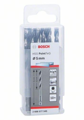 BOSCH Fúró fémhez HSS PointTeQ HEX 6 pontos szárral; 5,0 mm 2608577545