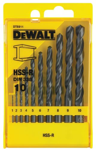 DEWALT Fúrókészlet HSS-R DIN 338, fémhez (10 db) DT5911