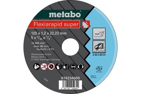 METABO Vágótárcsa Flexiarapid super 125x1,2x22,23 Inox, TF 41 616234000