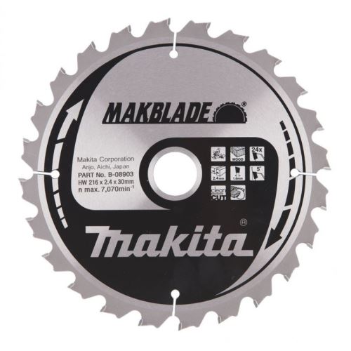 MAKITA fa fűrészlap MAKBLADE 216x2,4x30 mm 24 fogú B-32714