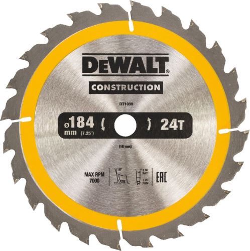 DEWALT fűrészlap 184 x 16 mm, 24 fog, hosszirányú vágás DT1939