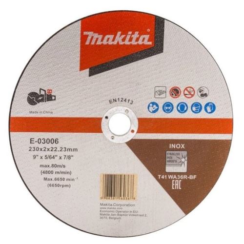 MAKITA rozsdamentes acél vágótárcsa 230x2,0x22,23 mm E-03006