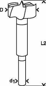 BOSCH Forstner fúrószárak, DIN 7483 G 25 x 90 mm, d 8 mm 2608596974