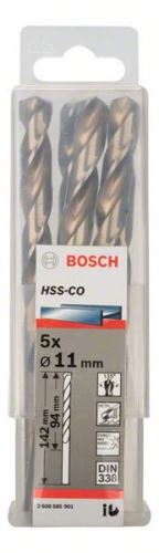 BOSCH Fúrószárak fémhez HSS-Co, DIN 338 11 x 94 x 142 mm (5 db) 2608585901