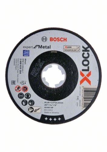 BOSCH X-LOCK Lapos vágótárcsa Expert fémrendszerhez 125×1,6×22,23 AS 46 S BF, 125 mm, 1,6 mm 2608619254