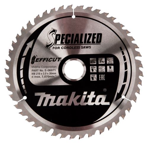 MAKITA fa fűrészlap Efficut 216x2x30 mm 45 fogú E-06971