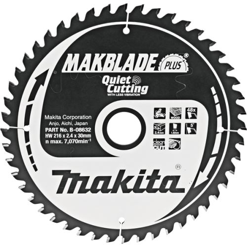 MAKITA fafűrészlap MAKBLADEplus 216x2,4x30 mm 48 fogú B-08632