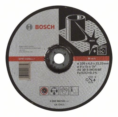 BOSCH Profilos nagyoló kerék Expert Inox AS 30 S INOX BF-hez, 230 mm, 6,0 mm 2608600541