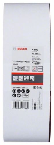 BOSCH 10 részes csiszolószalag készlet X440 75 x 533 mm, 120 2608607259