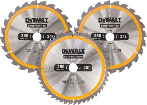 DEWALT CONSTRUCTION fűrészlap készlet, 250 x 30 mm (3 db) DT1963