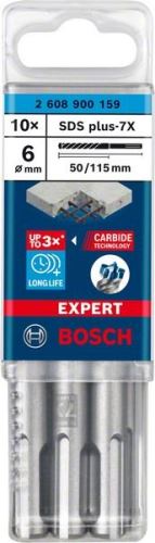 BOSCH EXPERT fúró SDS plus-7X, 6x50x115 10 db 2608900159