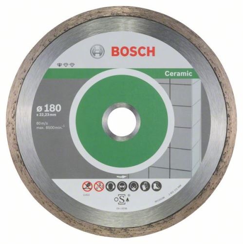 BOSCH Gyémánt vágótárcsa Standard kerámiához 180 x 22,23 x 1,6 x 7 mm (10 db) 2608603233