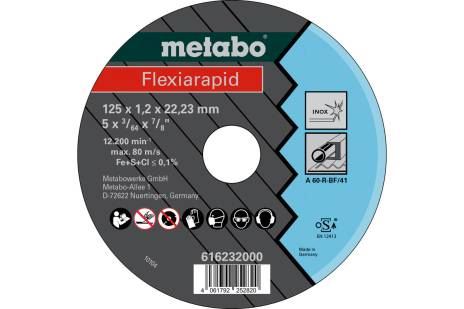 METABO Vágótárcsa Flexiarapid 125x1,2x22,23 mm Inox, TF 41 616232000