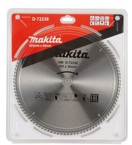 MAKITA fűrészlap fa 305x2,8x30 mm 100 fogú D-72338