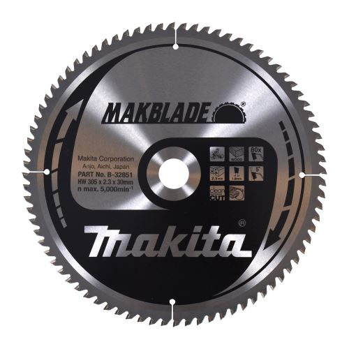 MAKITA fa fűrészlap MAKBLADE 305x2,3x30 mm 80 fogú B-32851