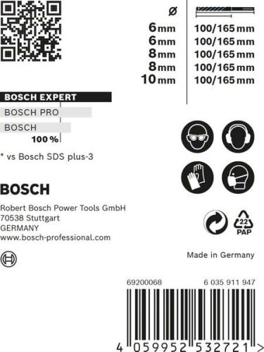 BOSCH EXPERT SDS plus-7X készlet 6/6/8/8/10 mm, 5 db 2608900198