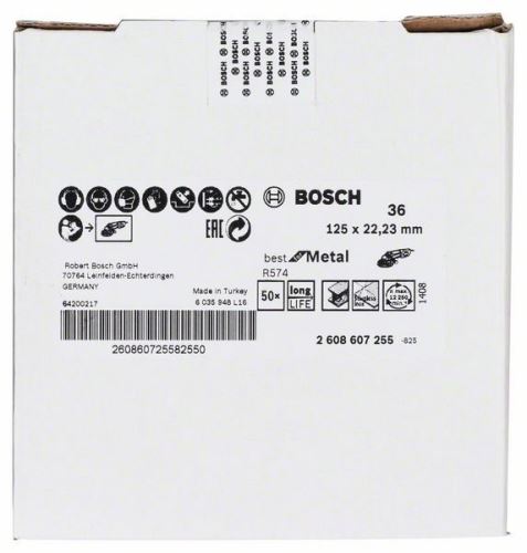 BOSCH Fiber köszörűkorong R574, Best for Metal D = 125 mm; K = 36 2608607255