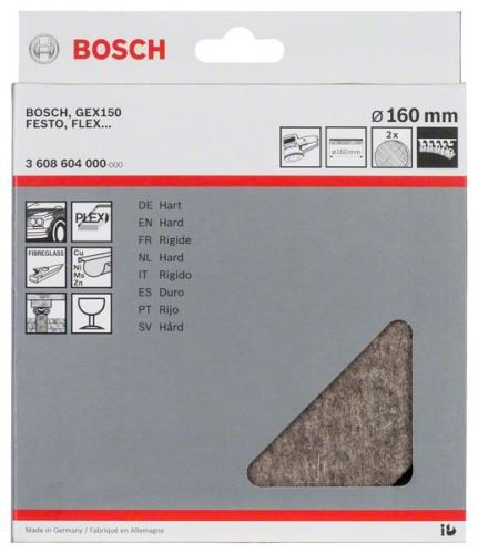 BOSCH Polírozó filc kemény, 160 mm (2 db) 3608604000