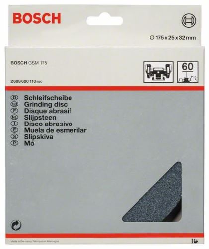 BOSCH csiszolótárcsa kéttárcsás csiszológéphez 175 mm, 32 mm, 60 2608600110