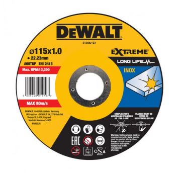 DEWALT Rozsdamentes acél vágótárcsa 115 x 1 x 22,23 mm DT3442