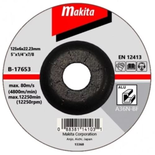 MAKITA csiszolókorong alumínium 125x6x22,23 mm B-17653