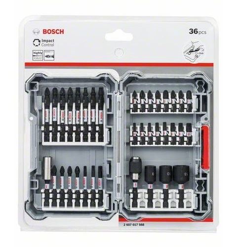 BOSCH 36 darabos Pick&Click ütközésgátló csavarhúzó bitek és dugókulcs készlet 2607017568