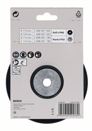 BOSCH Padlólemez 125 mm; Kemény; anya M14 2608601784