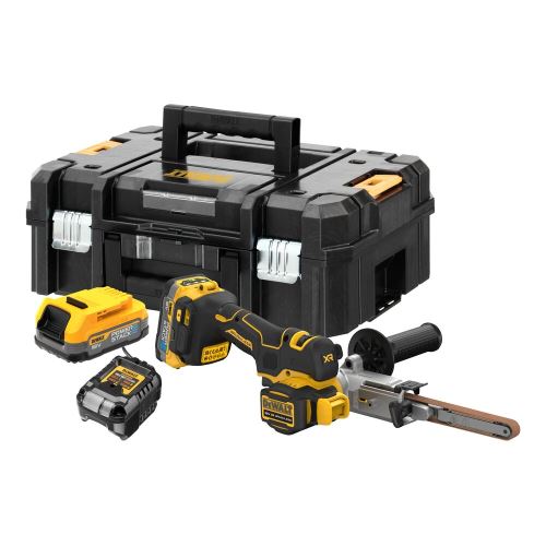 DEWALT Szíjreszelő 18V XR karbonmentes 2xAku, töltő DCM200E2T