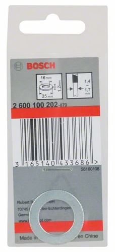 BOSCH szűkítő gyűrű fűrészlapokhoz 25 x 16 x 1,2 mm 2600100202