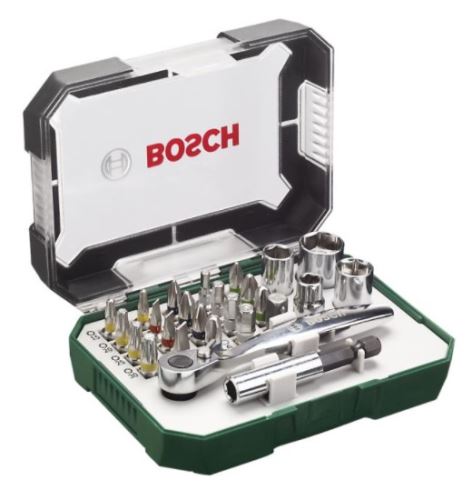 BOSCH 26 részes csavarhúzó mini készlet racsnis 2607017322