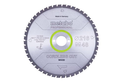 METABO fűrészlap 216 x 30 mm, 48 fog, 5°-os CordlessCutProf 628445000