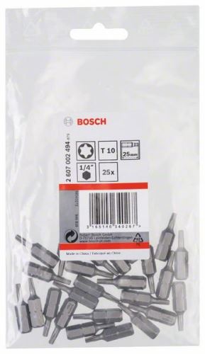 BOSCH csavarhúzó bit extra kemény Extra-Hart T10, 25 mm (25 db) 2607002494