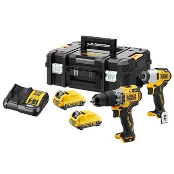 DEWALT 12V akkumulátoros kompakt szerszámkészlet, 2x akkumulátor, TSTAK DCK2111L2T