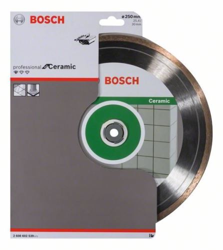 BOSCH gyémánt vágótárcsa szabvány kerámiához 250 x 30+25,40 x 1,6 x 7 mm 2608602539