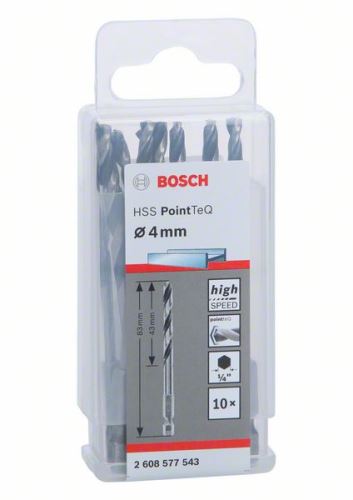 BOSCH Fúró fémhez HSS PointTeQ HEX 6 pontos szárral; 4,0 mm 2608577543