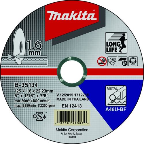 MAKITA pengevágó acél 125x1,6x22,23 mm B-35134