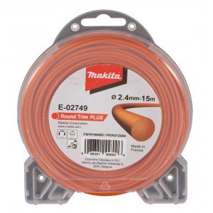 MAKITA nylon Plus szál 2,4 mm, 15 m, narancs, kerek E-02749