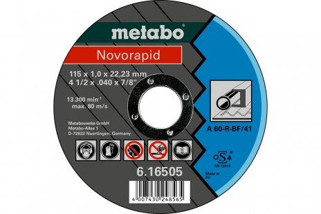 METABO csiszolótárcsa Novorapid 180 x 1,6 x 22,23 mm, acél, TF 42 - 616508000 616508000