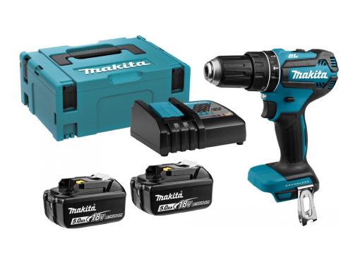 Makita Aku akkumulátoros ütvecsavarhúzó Li-ion LXT 18V/5.0 Ah, Makpac DHP485RTJ