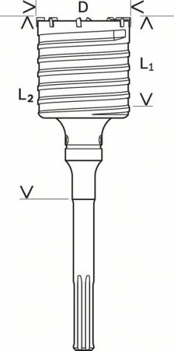 BOSCH üreges fúrószár SDS-max-9 100 x 80 x 300 mm F00Y145200