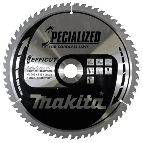 MAKITA pengefűrész fa Efficut 305x2,15x30 mm 60 fogú B-67309