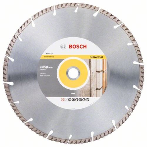 BOSCH gyémánt vágótárcsa Standard Univerzálishoz 350 × 25,4 350x25,4x3,3x10 mm 2608615071