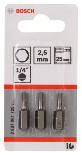 BOSCH csavarhúzó bit extra kemény Extra-Hart HEX 2.5, 25 mm (3 db) 2607001720