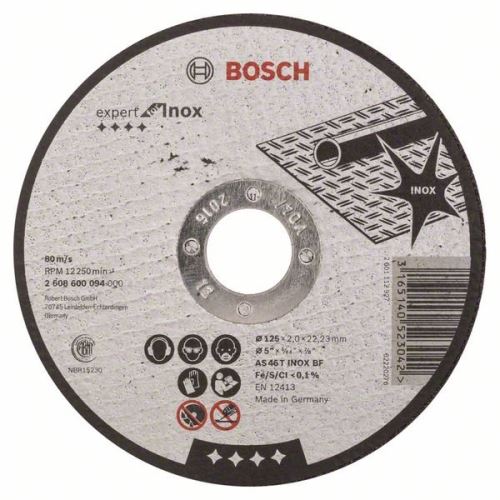 BOSCH Vágótárcsa egyenes Expert for Inox AS 46 T INOX BF, 125 mm, 2,0 mm 2608600094