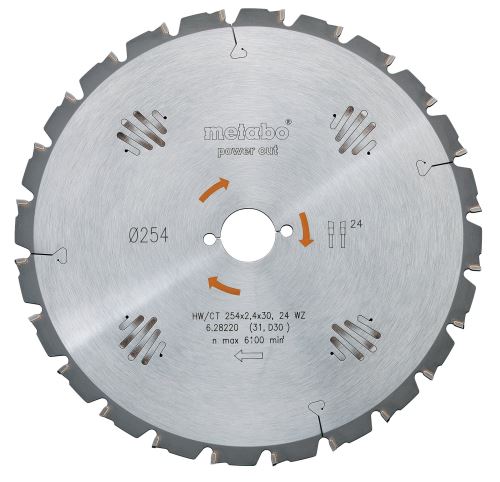 METABO fűrészlap HW/CT 254 x 30 mm, 24 fog (KGS 254-hez) 628220000