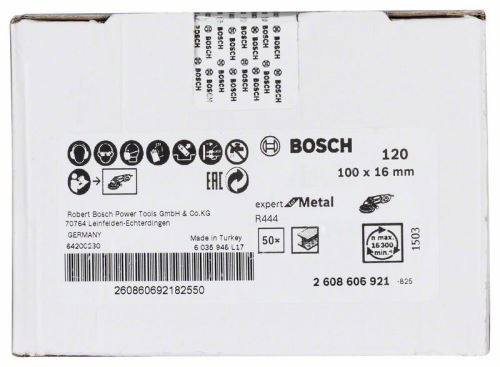 BOSCH Fiber csiszolókorong; 100 x 16 mm, K120 2608606921