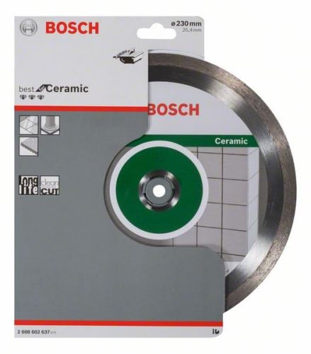 BOSCH gyémánt vágótárcsa Legjobb kerámiához 230 x 25,40 x 2,4 x 10 mm 2608602637